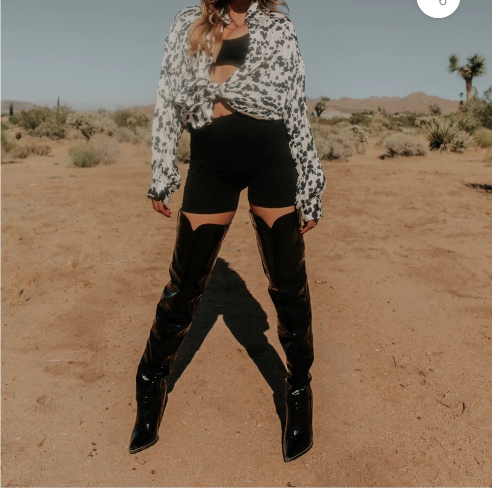 Marigold Shadows over the knee thigh high vegan boots